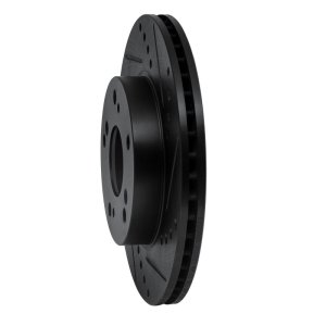 Acura ILX Brake Rotor (1) - Front Right - R1 Concepts - Drilled & Slotted - Black - `12-`15